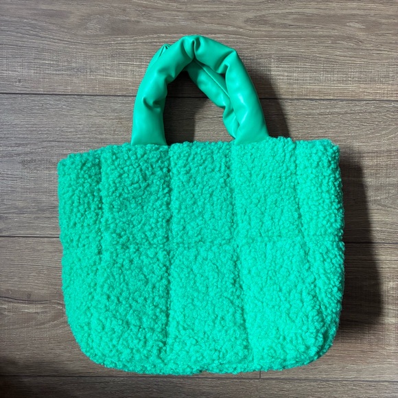 Topshop Handbags - Topshop Recycled Green Quilted Tote Bag